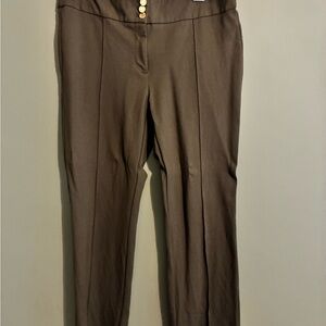 Anne Klein Dark Brown Straight Leg Pants